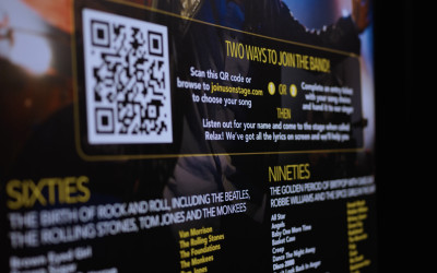 Live Karaoke Band QR code on banner